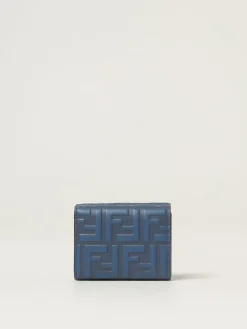 Portafoglio FF Diamonds Fendi in pelle con monogram FF embossed