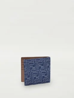 Portafoglio in denim FF Fendi