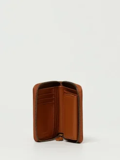 Portafoglio quadrato zip-around in pelle Pinko