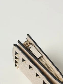 Portafoglio Rockstud Valentino Garavani in pelle a grana