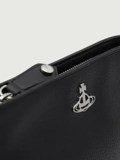 Pouch in pelle sintetica con logo Vivienne Westwood