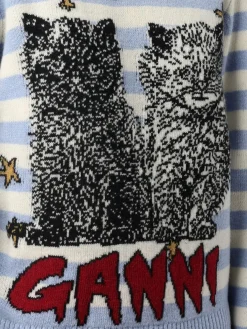 Pullover Ganni in misto lana con logo