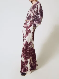 Pullover Twinset in misto lana con stampa floreale