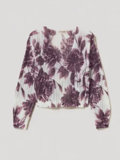 Pullover Twinset in misto lana con stampa floreale