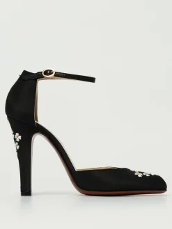 Pump Hi Dolly Valentino Garavani in raso con ricami floreali