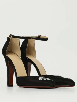 Pump Hi Dolly Valentino Garavani in raso con ricami floreali