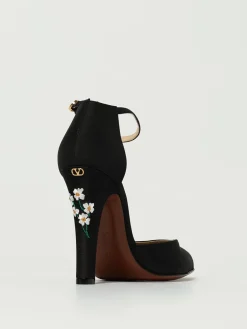 Pump Hi Dolly Valentino Garavani in raso con ricami floreali