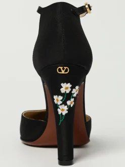 Pump Hi Dolly Valentino Garavani in raso con ricami floreali