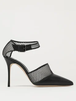 Pump Jatelah Manolo Blahnik in nappa e nylon a rete