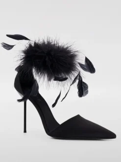 Pump Lidia Paris Texas in raso con piume