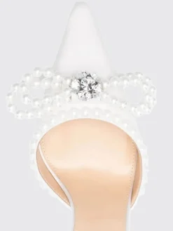 Pump Mach&Mach in raso con perle sintetiche