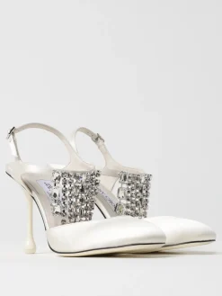 Pump Verity Jimmy Choo in raso con cristalli chandelier
