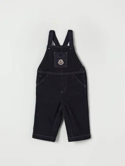 Salopette di jeans con logo Moncler