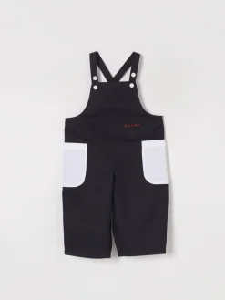 Salopette in cotone con toppe Marni