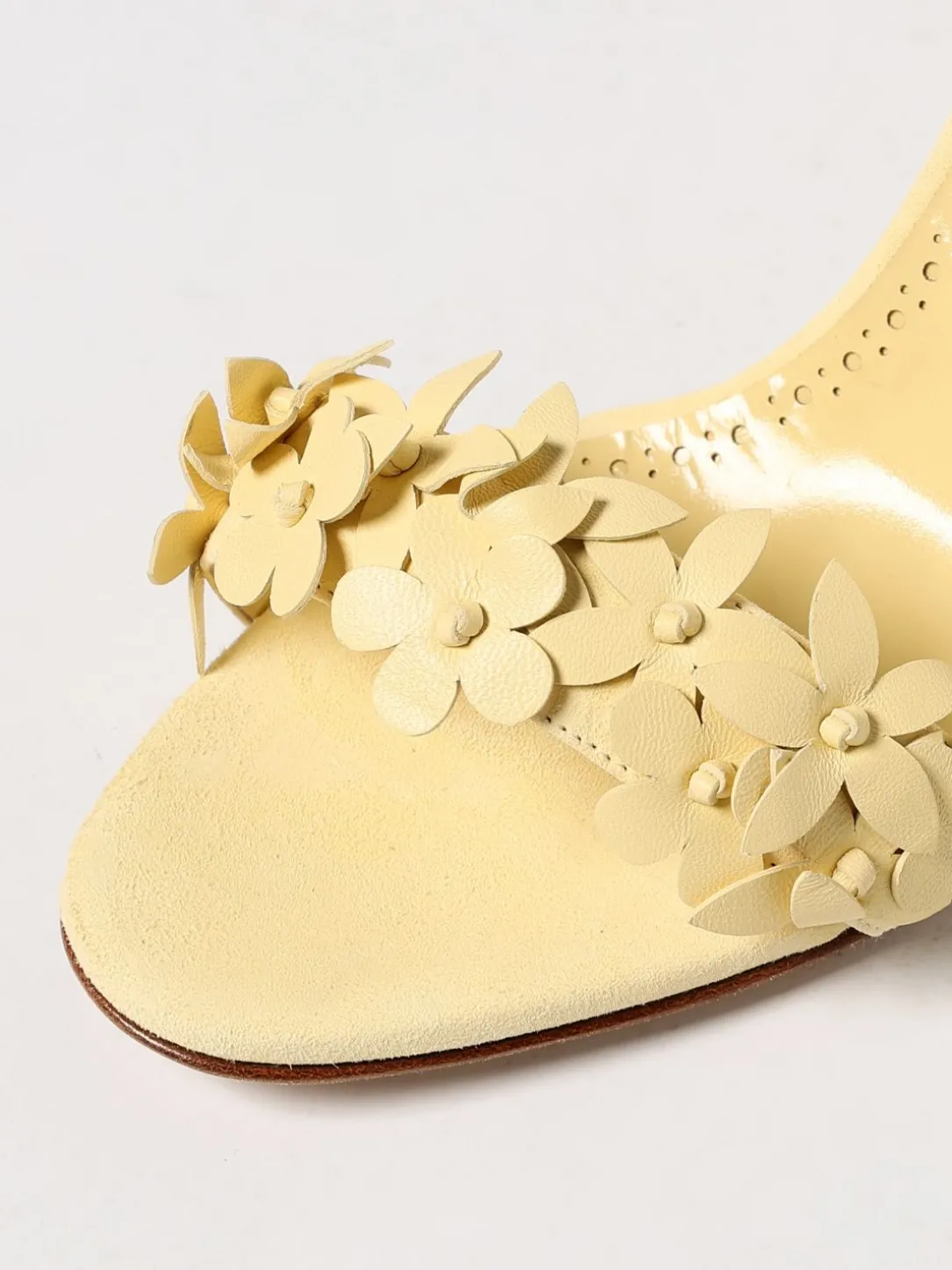 Sandalo Anista Manolo Blahnik in nappa con fiori