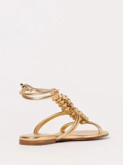 Sandalo Capua Gianvito Rossi in nappa intrecciata laminata