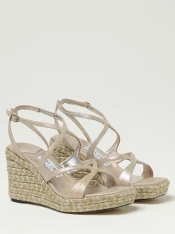 Sandalo con zeppa Ayla Jimmy Choo in pelle lamè