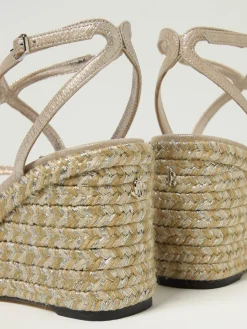 Sandalo con zeppa Ayla Jimmy Choo in pelle lamè