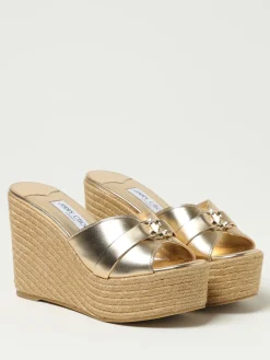 Sandalo con zeppa Leda Jimmy Choo in pelle laminata