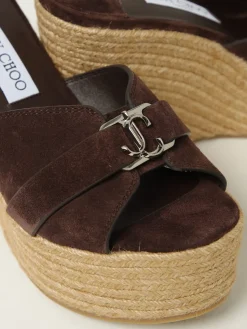 Sandalo con zeppa Leda Jimmy Choo in camoscio