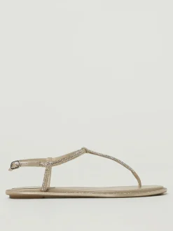 Sandalo Diana Rene Caovilla in raso e pelle con strass all over