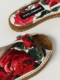 Sandalo Dolce & Gabbana in cotone con stampa floreale