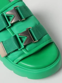 Sandalo Flash Flat Bottega Veneta in gomma e tela