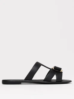 Sandalo flat in gomma con fiocco Vara Ferragamo