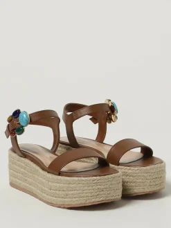 Sandalo Gianvito Rossi in pelle con fibbia di pietre cabochon