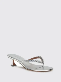 Sandalo Gigi Amina Muaddi in vernice laminata con strass