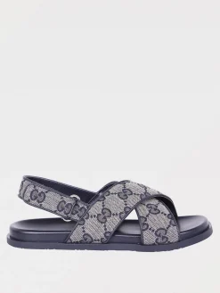 Sandalo Gucci in misto cotone con logo GG jacquard