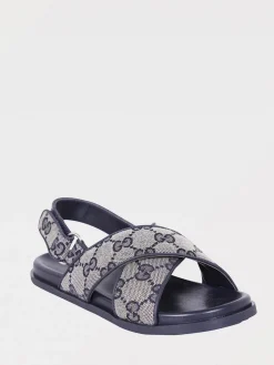 Sandalo Gucci in misto cotone con logo GG jacquard