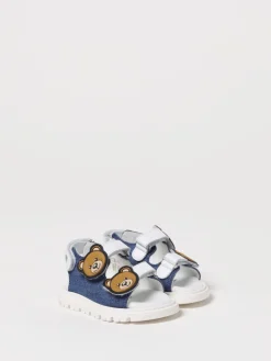 Sandalo in denim con patches Teddy Moschino