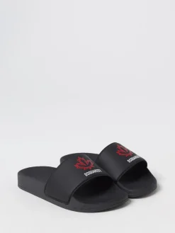 Sandalo in poliestere con logo foglia d'acero Dsquared2