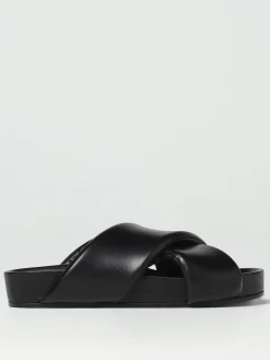 Sandalo Jil Sander in nappa con design ad incrocio
