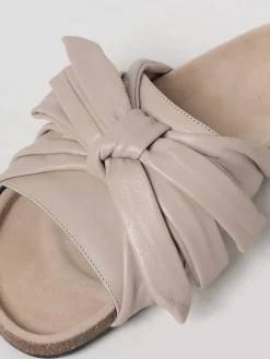 Sandalo JW Anderson in pelle drappeggiata con fiocco