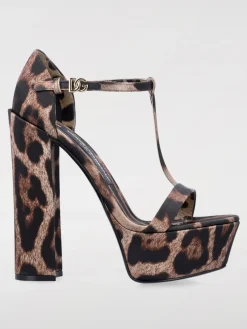 Sandalo Keira Dolce & Gabbana in raso stampa animalier