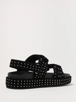 Sandalo Kira Sport Tory Burch in camoscio con borchie all over