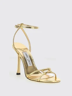 Sandalo Leo Jimmy Choo in pelle laminata stampa pitone
