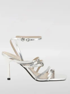Sandalo Lisa Pinko in pelle laminata con strass
