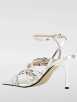 Sandalo Lisa Pinko in pelle laminata con strass