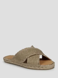 Sandalo Palmera Castañer in canvas lamè