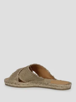 Sandalo Palmera Castañer in canvas lamè