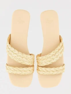 Sandalo Paz Castañer in rafia intrecciata