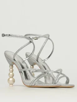 Sandalo Perla Strappy Sophia Webster in tessuto lamè