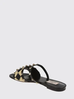 Sandalo Rockstud Valentino Garavani in pelle e rafia