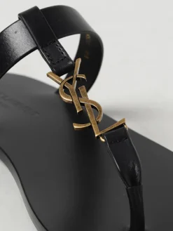 Sandalo Saint Laurent in pelle con monogram