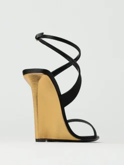 Sandalo Salomè Saint Laurent in raso e pelle