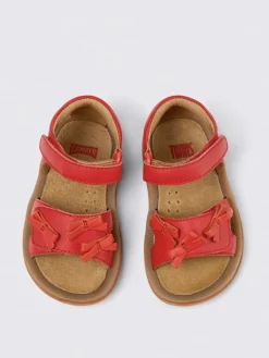 Sandalo Twins Camper in pelle con fiocchi applicati