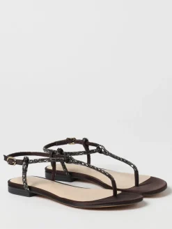 Sandalo Twinset in raso con strass applicati